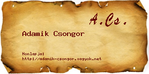 Adamik Csongor névjegykártya
